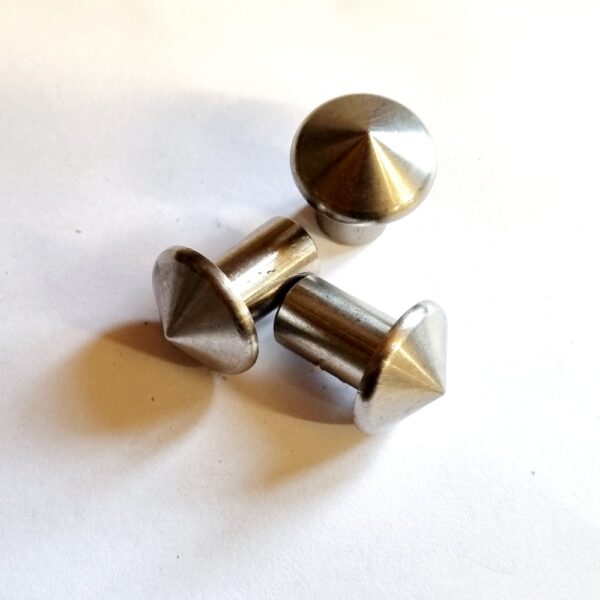 Stainless pointed button